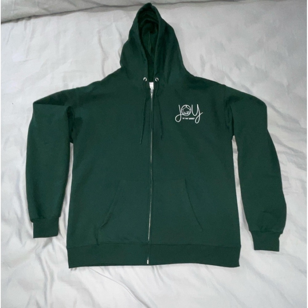 Hanes EcoSmart Men's Green Full Zip Hoodie Joy Graphic Fleece M